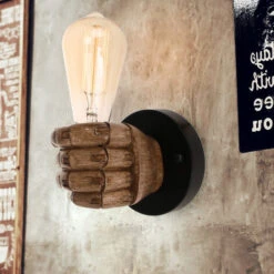 2 PCS Lampada Da Parete Industriale Pugno In Resina Applique Creativa Retrò Cucina Soggiorno Decorazione Luci - Mano Sinistra -Negozio Di Illuminazione Per La Casa Alla Moda 56147505 3