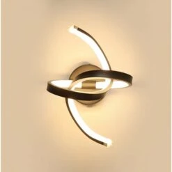 LED Lampada Da Parete Interno, 16W Applique Da Parete Di Design Curve, Lampada A Muro Moderno In Acrilico Per Corridoio, Scale, Ingresso, Camera Da Letto, 3500K Bianco Caldo