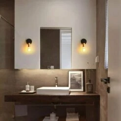2 Pezzi Applique Da Parete Per Interni, Mini Applique Da Parete Industriale, Lampada In Ferro E27 Non Contiene Lampadina, Per La Decorazione Del Soggiorno Della Camera Da Letto Del Ristorante -Negozio Di Illuminazione Per La Casa Alla Moda 56197321 3