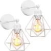 2X Lampada Da Parete Interni, Industriale Stile Applique In Metallo, Illuminazione Da Parete Gabbia Diamante Regolabile 180° Per Soggiorno Camera Da Letto Corridoio (Bianco) 2 2X Lampada Da Parete Interni, Industriale Stile Applique In Metallo, Illuminazione Da Parete Gabbia Diamante Regolabile 180° Per Soggiorno Camera Da Letto Corridoio (Bianco) -Negozio Di Illuminazione Per La Casa Alla Moda 56487144 1