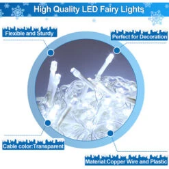 Randaco 10m 200 Catenette Per Pioggia Di Pioggia Di Ghiaccio A LED Coni Ghiacciati Di Natalizia Lampada A Catena A Catena Tenda Leggera Festa Ip44 All'esterno All'interno Di Bianco Freddo -Negozio Di Illuminazione Per La Casa Alla Moda 57705535 4