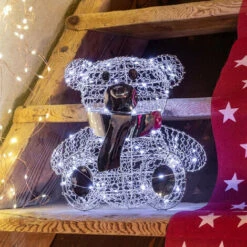 Orsetto Teddy Bear Luminoso Con Led Bianco Freddo Argento Per Interno -Negozio Di Illuminazione Per La Casa Alla Moda 62146339 4