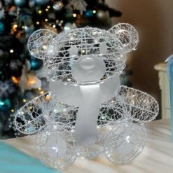 Orsetto Teddy Bear Luminoso Con Led Bianco Freddo Argento Per Interno -Negozio Di Illuminazione Per La Casa Alla Moda 62146339 5