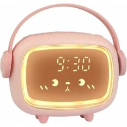 Sveglia Digitale Per Bambini Per Ragazze Orologio Digitale Per Ragazzi Sveglia A LED Con Luce Notturna Angelo Con Lampada Da Comodino Luminosa (rosa)