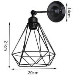 Applique In Metallo Gabbia Nero 20cm FUIENKO