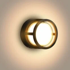 Lampada Da Parete Per Esterni A LED 12W Lampada Da Parete Per Esterni In Alluminio Tonda IP65 Impermeabile Per Cortile, Giardino, Terrazza, Parete, Percorso, Patio, Villa, Corridoio (bianco Caldo)