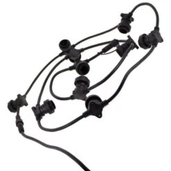 Ghirlanda Per Esterni, Personalizzabile Ed Espandibile, Cavo Nero, Base E27 Compatibile (venduto Da Solo, Lampadine Escluse) | Xanlite