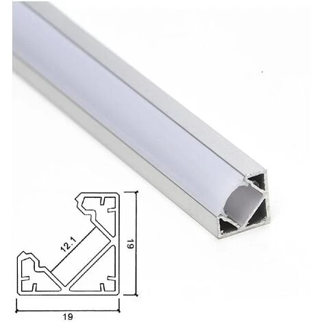 Profilo Alluminio Angolare Per Strisce Strip LED Barra Rigida Copertura Opaco 3 Profilo Alluminio Angolare Per Strisce Strip LED Barra Rigida Copertura Opaco