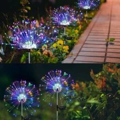 Luce Solare Da Giardino Per Esterni Fuochi D'artificio Solari Per La Festa Della Mamma, Festa Di Matrimonio, Natale, Decorazione Per Feste Di Compleanno, Illuminazione, Confezione Da 2