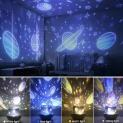 Luce Notturna Proiettore Neonati, Luce Notturna LED Bambini Lampada Musicale E Luminosa Rotazione A 360°, 8 Canzoni, 6 Film Proiezione, Lampada Proiettore Stelle Per Camera Da Letto, Regali, Compleann -Negozio Di Illuminazione Per La Casa Alla Moda 69717488 3