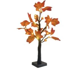 Albero Di Acero Autunnale Con 48 LED Illuminazione A Batteria Zucche Artificiali Albero Di Ghianda D'acero Per La Tavola Del Ringraziamento Autunnale Harvest Home Decorazione Per Interni