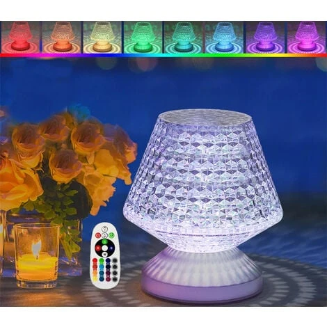 Lampada LED Tavolo Touch Multicolor Effetto Cristallo Giochi Luci Wireless USB 3 Lampada LED Tavolo Touch Multicolor Effetto Cristallo Giochi Luci Wireless USB