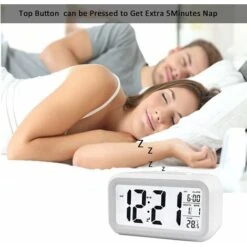 MINKUROW Sveglia Digitale Intelligente Con Pulsante Snooze Per Data E Temperatura Orologio Da Tavolo Rettangolare Alimentato A Batteria Per Camera Da Letto Ufficio Rosa -Negozio Di Illuminazione Per La Casa Alla Moda 85700363 3