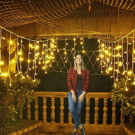 Catene Luminose Da Esterno Lampada Fata Catena Di Luci A LED Da Parete, 8 Modalitŕ Di Illuminazione, IP44, Decorazione Soggiorno, Bianco Caldo, 5m 200 LEDs HENGMEI 7 Catene Luminose Da Esterno Lampada Fata Catena Di Luci A LED Da Parete, 8 Modalitŕ Di Illuminazione, IP44, Decorazione Soggiorno, Bianco Caldo, 5m 200 LEDs HENGMEI - immagine 5