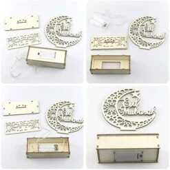 Lampada A LED In Legno Decorazione Ramadan Luna Crescente Luci Stellari Musulmano Islam Eid Ramadan Festival Decorazioni Luce Notturna Luna Crescente Per Feste, Casa E Regali (C) (batteria Non Inclusa -Negozio Di Illuminazione Per La Casa Alla Moda 89810483 3