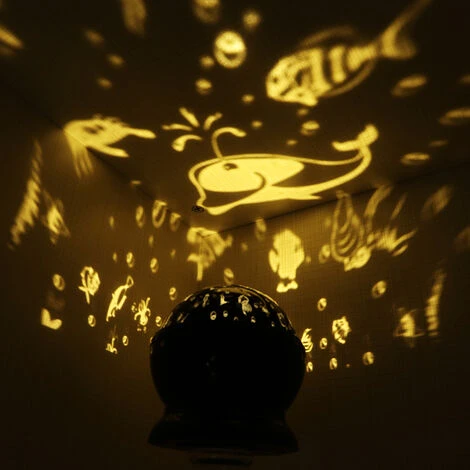 Lampada Per Proiettore Girevole A 360° Lampada Da Notte Per Bambini Con Pellicola (nera) 4 Lampada Per Proiettore Girevole A 360° Lampada Da Notte Per Bambini Con Pellicola (nera) - immagine 2