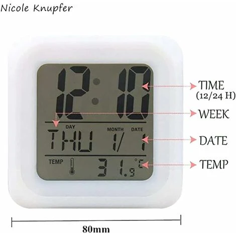 ZOLGINAH Panda LED Sveglia, Sveglia Notturna Per Bambini, Quadrata, Display LCD Illuminato, Panda Design (6) 6 ZOLGINAH Panda LED Sveglia, Sveglia Notturna Per Bambini, Quadrata, Display LCD Illuminato, Panda Design (6) - immagine 4