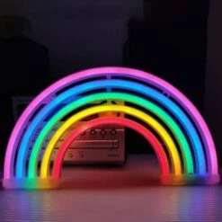 Insegna Al Neon Arcobaleno Luce Notturna Lampada A LED Notte Applique Da Parete Luci Al Neon A LED Insegne Al Neon Luminose, Decorazioni Murali, Regali Di Natale, Feste A Casa