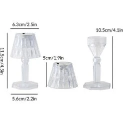 Trade Shop - Mini Lampada A Led Effetto Cristallo Da Tavolo Con Batteria Luce Fredda Interno 200gr -Negozio Di Illuminazione Per La Casa Alla Moda 95108386 4