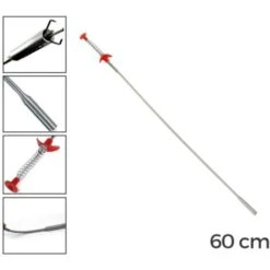 Trade Shop - Pinza A 4 Denti Prendi Tutto A Molla In Acciaio Flessibile 60cm Prenditutto