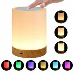 Lampada Da Comodino Touch Dimmerabile, T-Audace Luce Notturna A LED A Batteria Senza Fili Con 8 Cambi Di Colore E 3 Intensità Luminose, Luce Notturna A LED Ricaricabile Per Bambini Con Funzione Timer