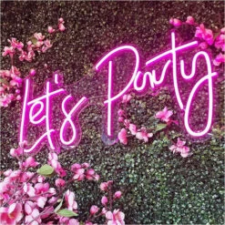1pc LED Neon Sign Let's Party For Party Decoration Decorazione Artistica Lampada Al Neon Per Decorazioni Per Feste,Rosa,5W