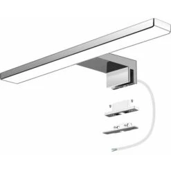 5W 500 Lumen LED Luci Specchio Bagno, 30cm Lampada Bagno Bianco Freddo 6000K, IP44 Impermeabile Applique Bagno Per Specchio, Nessuna Luce Vanity Tremolante