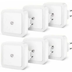 Set Di 6 Luci Notturne Per Bambini A LED Automatiche, Lampada Per Luce Notturna Per Bambini Con Sensore Di Luce, Presa Elettrica Per Luce Notturna Per Camera Da Letto, Area Baby, Soggiorno, Bagno, Cuc