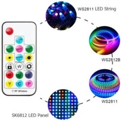 Controller LED IC A Pixel RGB/RGBW Con Telecomando RF - 5-24V DC - 2048 Pixel -Negozio Di Illuminazione Per La Casa Alla Moda 96350656 4