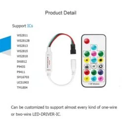 Controller LED IC A Pixel RGB/RGBW Con Telecomando RF - 5-24V DC - 2048 Pixel -Negozio Di Illuminazione Per La Casa Alla Moda 96350656 5