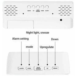 Sveglia A Specchio, Sveglia Digitale Con Data/Temperatura/Snooze/2 Allarmi/Porta Di Ricarica USB Display A LED, Per Viaggio Camera Da Letto Ufficio Cucina - Bianco -Negozio Di Illuminazione Per La Casa Alla Moda 97077435 5