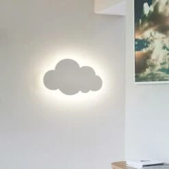 Applique - Cloud Light - Indoor - Moderno - Paralume In Acrilico Con Luci LED Integrate - Piccole Nuvole Bianche Ruikalucky