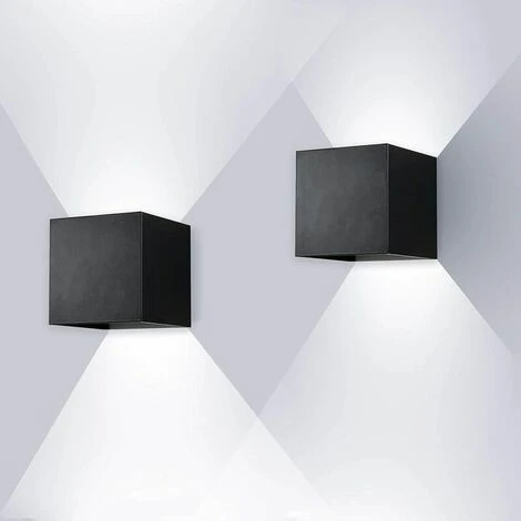 ENCOFT 2pcs 12W COB LED Applique Da Interno Per Esterni, IP67 Impermeabile Lampada Da Parete In Alluminio Angolo Regolabile, 6000K Luce Fredda Per Corridoio Scale Camera Da Letto Giardino, Nero [C 3 ENCOFT 2pcs 12W COB LED Applique Da Interno Per Esterni, IP67 Impermeabile Lampada Da Parete In Alluminio Angolo Regolabile, 6000K Luce Fredda Per Corridoio Scale Camera Da Letto Giardino, Nero [C