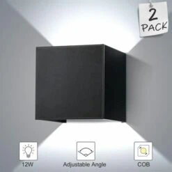 ENCOFT 2pcs 12W COB LED Applique Da Interno Per Esterni, IP67 Impermeabile Lampada Da Parete In Alluminio Angolo Regolabile, 6000K Luce Fredda Per Corridoio Scale Camera Da Letto Giardino, Nero [C 9 ENCOFT 2pcs 12W COB LED Applique Da Interno Per Esterni, IP67 Impermeabile Lampada Da Parete In Alluminio Angolo Regolabile, 6000K Luce Fredda Per Corridoio Scale Camera Da Letto Giardino, Nero [C -Negozio Di Illuminazione Per La Casa Alla Moda 97886729 3
