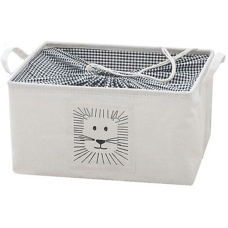 Cesto Portaoggetti Con Coulisse Leone Cotone Lino Con Manico S 3 Cesto Portaoggetti Con Coulisse Leone Cotone Lino Con Manico S