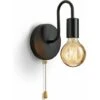 Lampada Da Parete Vintage E27 Applique Da Parete Con Presa Standard Lampada Da Interni Retrò Industriale In Metallo Con Interruttore, Senza Lampadina, Nera -Negozio Di Illuminazione Per La Casa Alla Moda 98128041 1