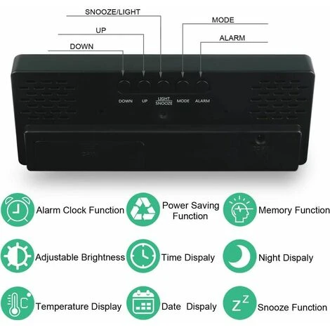 Sveglia Digitale, Ampio Display A LED, Orologio Con Superficie A Specchio Con Snooze E Luminosità, Connessione Di Ricarica USB Regolabile, Sveglia Per Camera Da Letto, Ufficio, 4 Sveglia Digitale, Ampio Display A LED, Orologio Con Superficie A Specchio Con Snooze E Luminosità, Connessione Di Ricarica USB Regolabile, Sveglia Per Camera Da Letto, Ufficio, - immagine 2