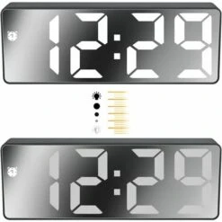 Sveglia Digitale, Ampio Display A LED, Orologio Con Superficie A Specchio Con Snooze E Luminosità, Connessione Di Ricarica USB Regolabile, Sveglia Per Camera Da Letto, Ufficio, 9 Sveglia Digitale, Ampio Display A LED, Orologio Con Superficie A Specchio Con Snooze E Luminosità, Connessione Di Ricarica USB Regolabile, Sveglia Per Camera Da Letto, Ufficio, -Negozio Di Illuminazione Per La Casa Alla Moda 98143285 3