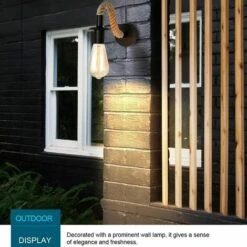 Applique Da Parete Vintage In Corda Di Canapa, Ideale Per Corridoio O Camera Da Letto, E27, 110/220 V (schwarz) -Negozio Di Illuminazione Per La Casa Alla Moda 98145198 4