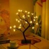 Lampada LED Per Albero Bonsai, Lampada Da Tavolo Decorativa Per Albero Di Ciliegio In Fiore Artificiale Da 14 Pollici Con 24 Lampadine A LED, Decorazione Per Soggiorno, Camera Da Letto, Ufficio Domest -Negozio Di Illuminazione Per La Casa Alla Moda 98717117 1